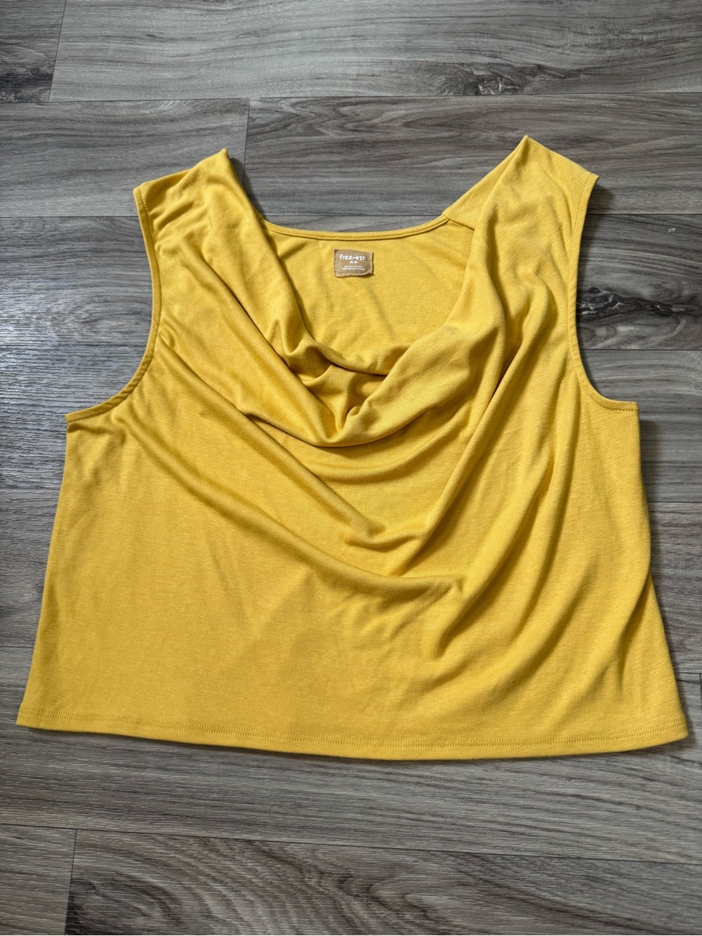 Free-est Good Feels Yellow Cowl Neck Tank Size Medium